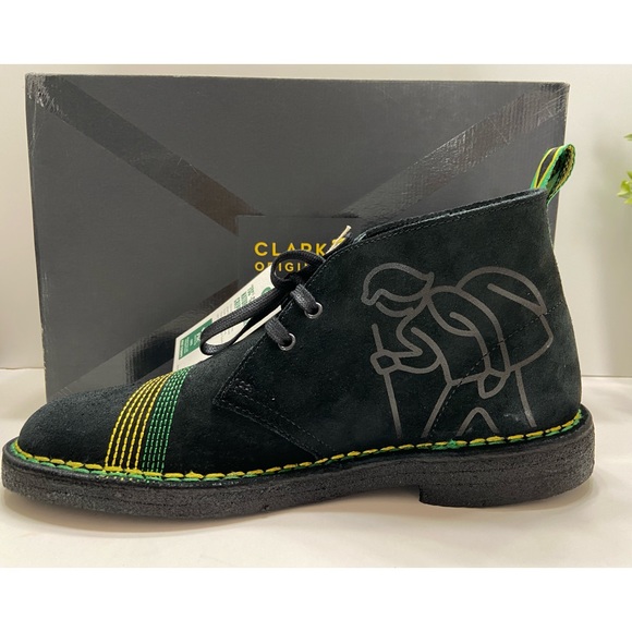NEW Clarks Originals Desert Jamaica Men’s Lace Up Boots Limited Edition Black 8 - Picture 9 of 12